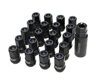 Wheel Mate Muteki HR38 Open End Lug Nuts 12x1.50 Titanium Chrome / Blue Ring